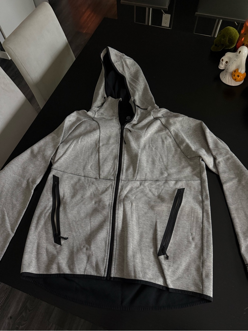 Light Gray Hooded Zip Jacket